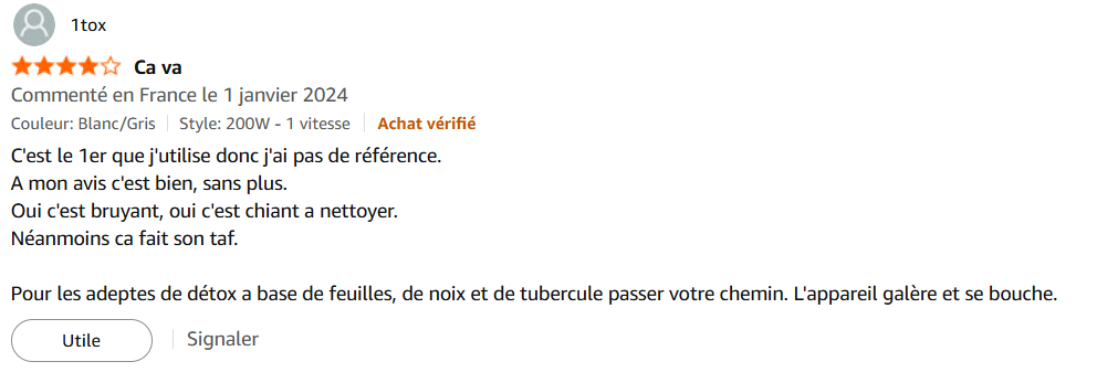 avis extracteur moulinex