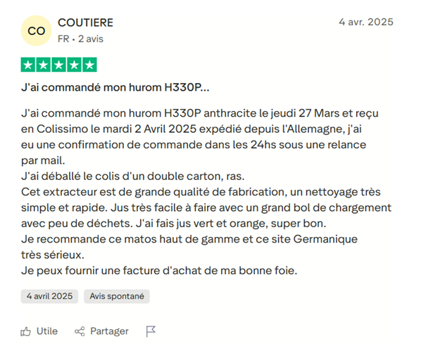 avis hurom h330p trustpilot