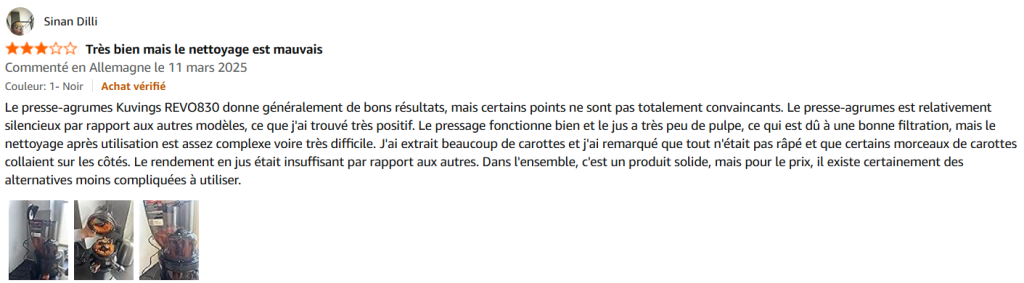 extracteur de jus kuvings revo830 ou auto10